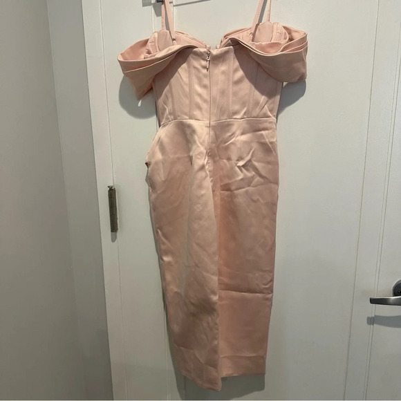 House of CB Camila Blush Pink Midi Off the Shoulder Corset Dress - Picture 8 of 13